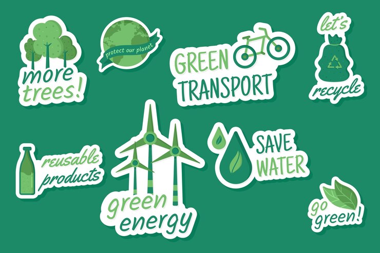 Vettore gratuito distintivi di ecologia disegnati a mano