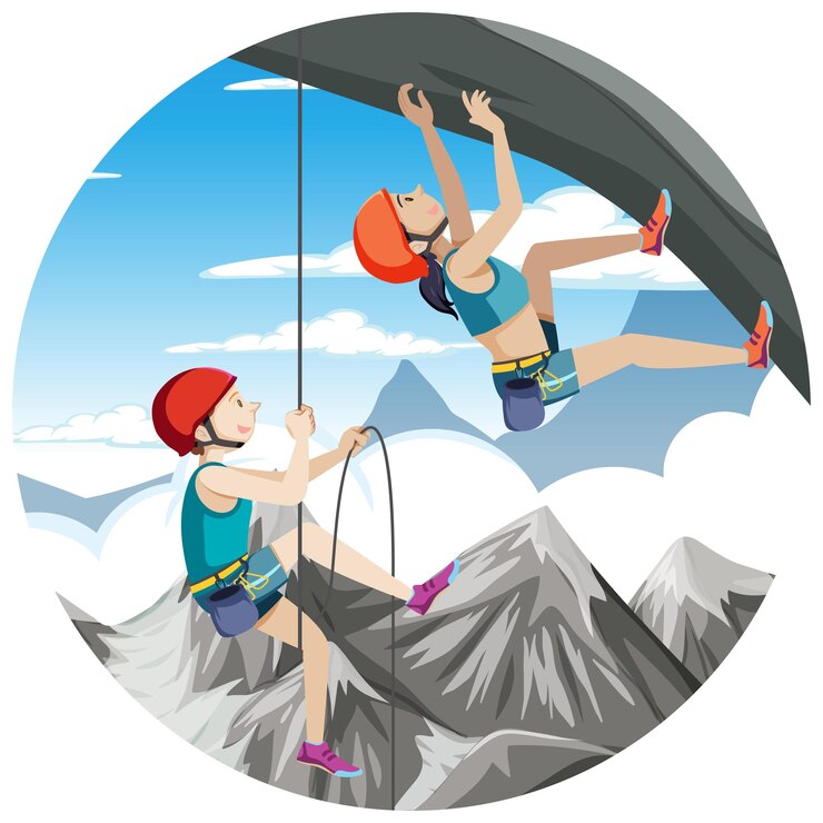 Vettore gratuito distintivo di arrampicata su roccia isolato