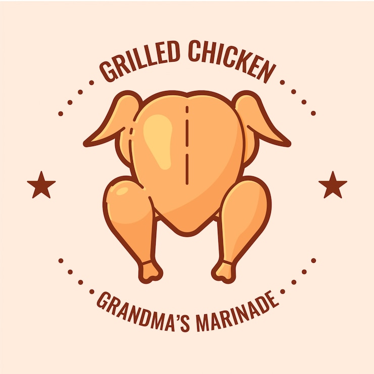 Vettore gratuito distintivo di pollo alla griglia