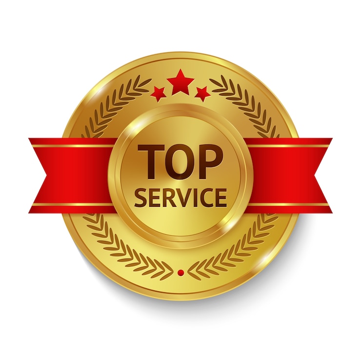Vettore gratuito distintivo di servizio superiore