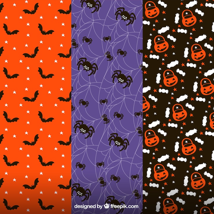 Vettore gratuito diversi modelli di halloween