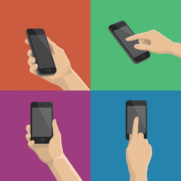 Vettore gratuito diversi modi di utilizzare lo smartphone