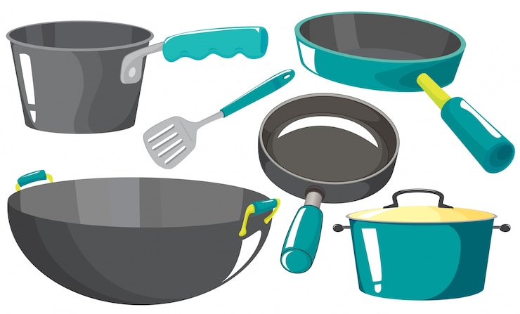 Vettore gratuito diversi tipi di attrezzature da cucina
