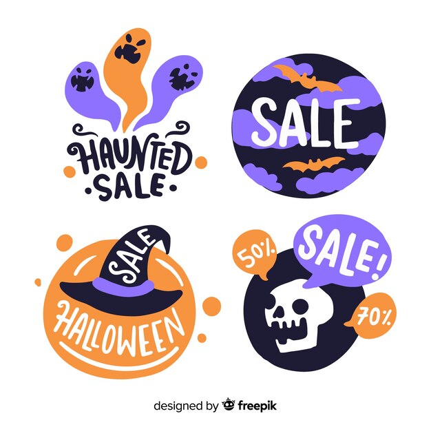 Divertenti creature di halloween in vendita collezione di etichette