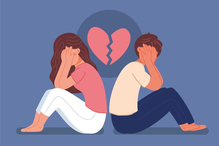 Vettore gratuito divorzio concetto di separazione