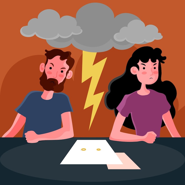 Vettore gratuito divorzio illustrazione del concetto