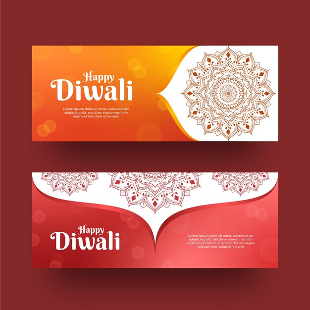 Diwali banner orizzontale stile modello