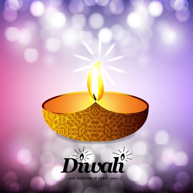 Diwali design con sfondo chiaro e tipografia vettoriale