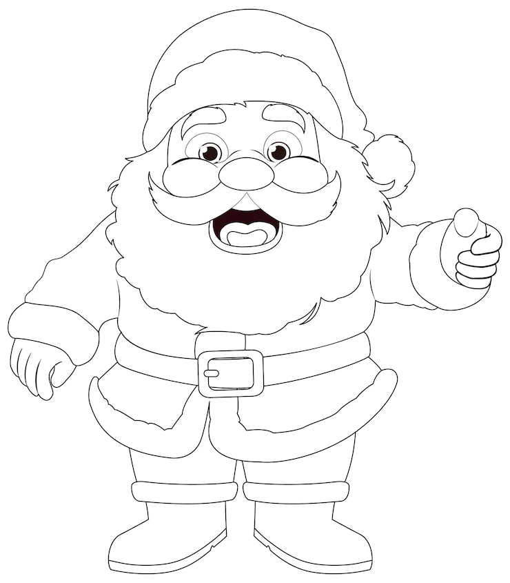 Vettore gratuito dolce personaggio dei cartoni animati di babbo natale per la celebrazione del natale