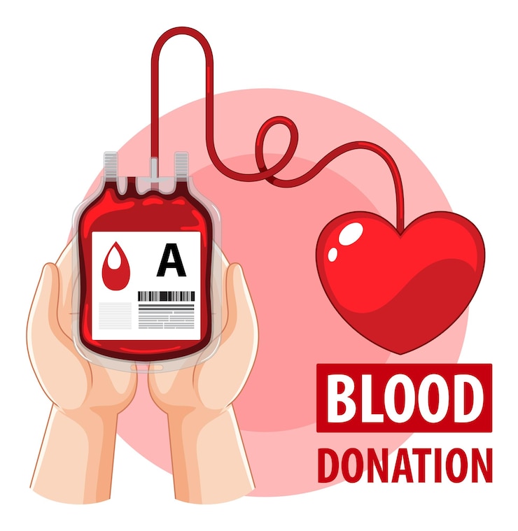 Vettore gratuito donare il sangue umano su sfondo bianco