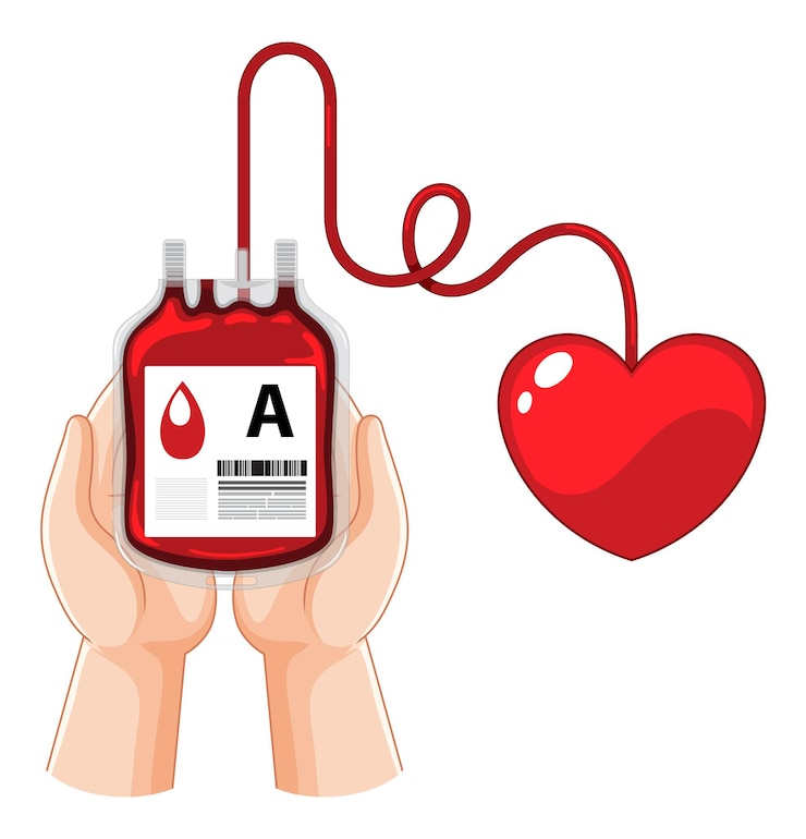 Vettore gratuito donare il sangue umano su sfondo bianco