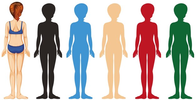 Donna con silhouette di colore diverso
