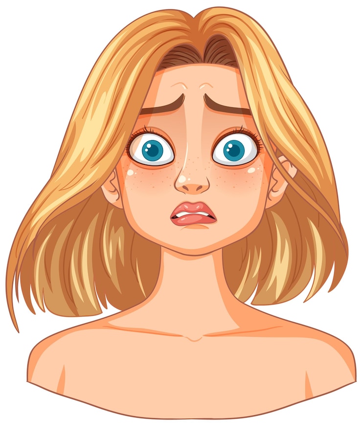 Vettore gratuito donna preoccupata con i capelli biondi