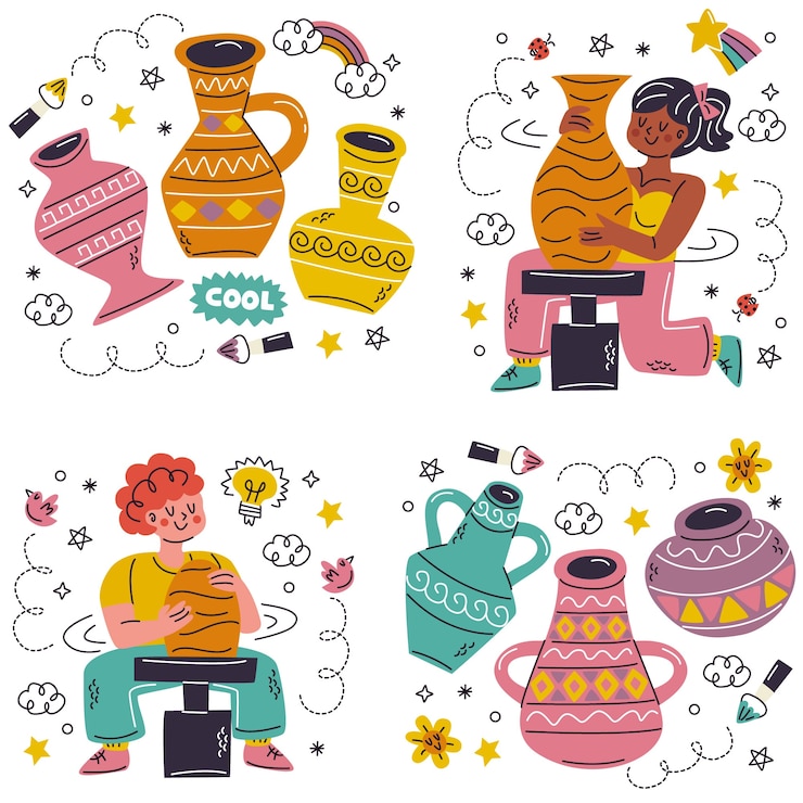 Vettore gratuito doodle collezione di adesivi d'arte disegnati a mano