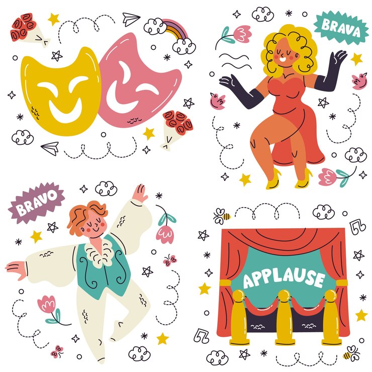 Vettore gratuito doodle collezione di adesivi d'arte disegnati a mano