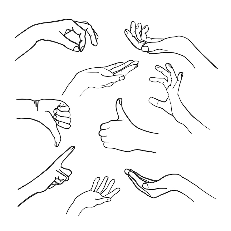 Vettore gratuito doodle mani vettore