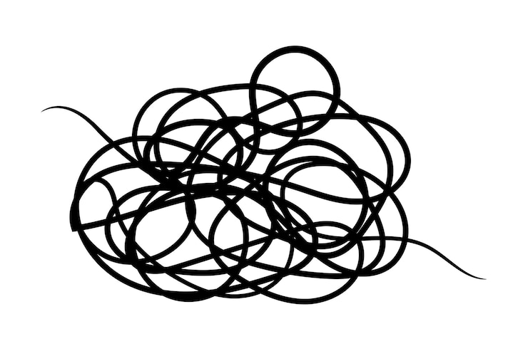 Vettore gratuito doodle tangled scribble