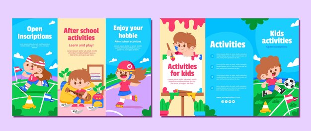 Dopo le attività scolastiche per il modello di brochure per bambini