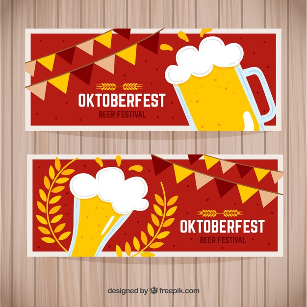 Due bandiere rosse per l&#39;oktoberfest