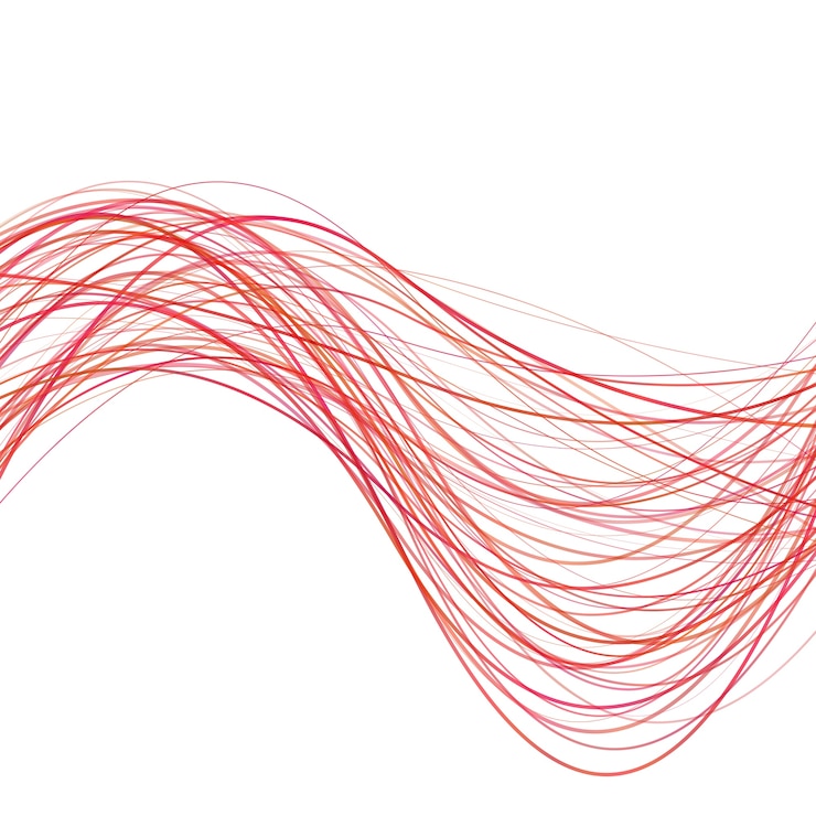 Vettore gratuito dynamic abstract wave background linea - illustrazione vettoriale da righe rosse curve