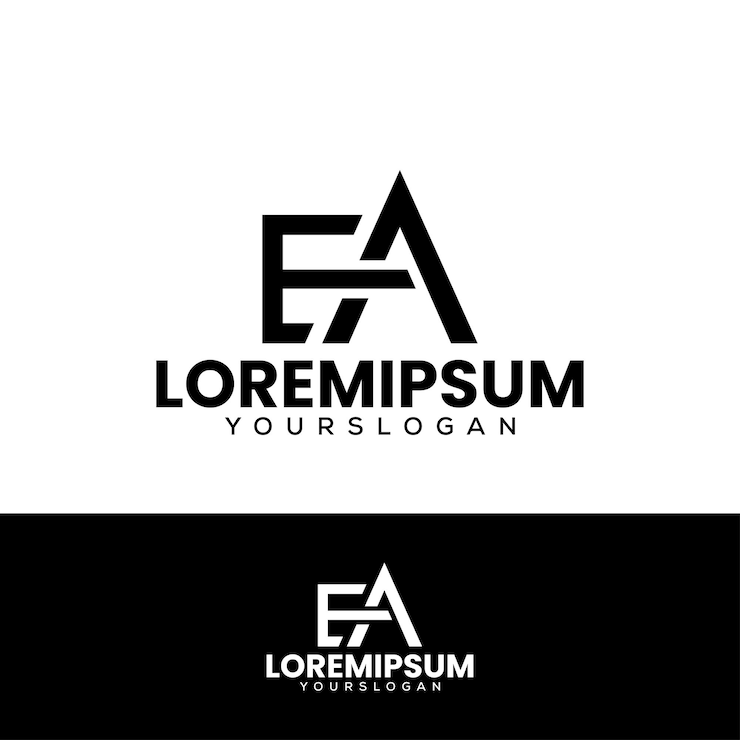 Vettore gratuito e una lettera monogramma icon logo design