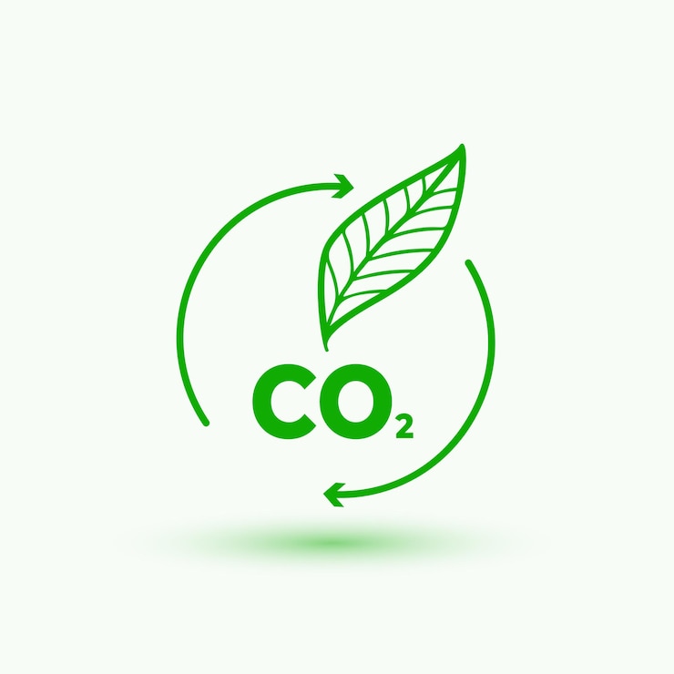 Vettore gratuito eco-friendly co2 gas emissions recycle concept sign design