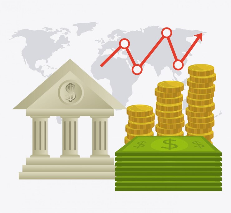 Vettore gratuito economia globale, denaro e design aziendale.