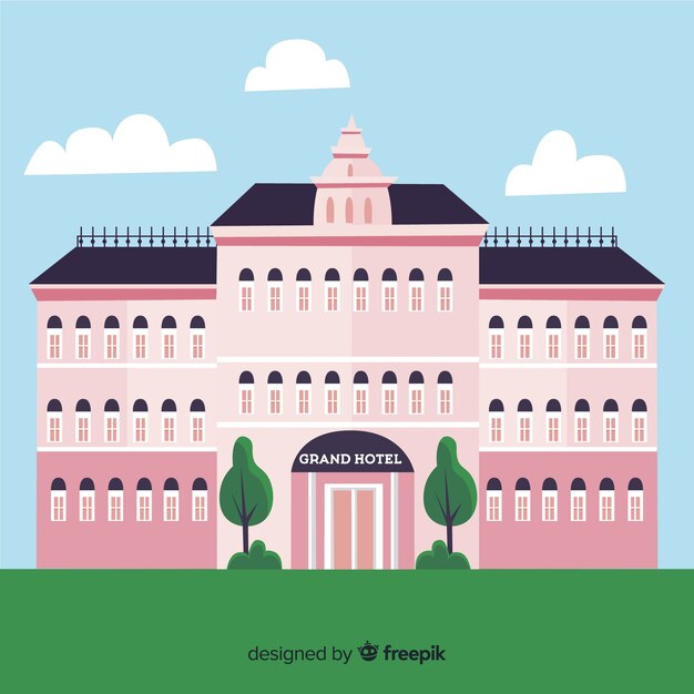 Edificio dell&#39;hotel piatto