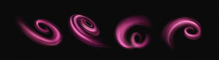 Vettore gratuito effetto di flusso d'aria rosa con vortice e traccia d'onda