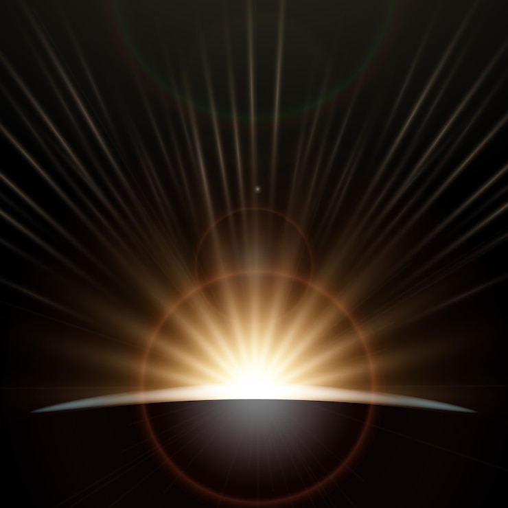 Vettore gratuito effetto di luce dell'alba della terra