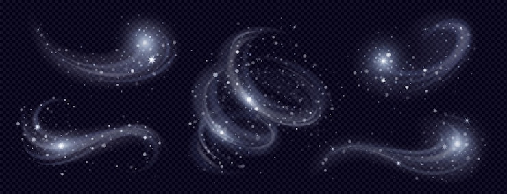 Vettore gratuito effetto di luce invernale fredda vortice linea scintillante luminosa