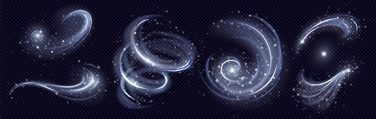 Vettore gratuito effetto di luce invernale fredda vortice linea scintillante luminosa
