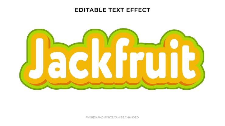 Vettore gratuito effetto di testo jackfruit modificabile