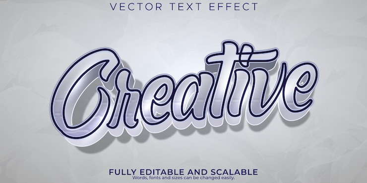 Vettore gratuito effetto di testo modificabile stile di carattere moderno 3d creativo e minimo