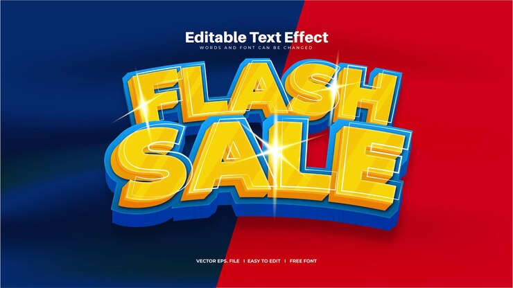 Vettore gratuito effetto flash di testo in vendita