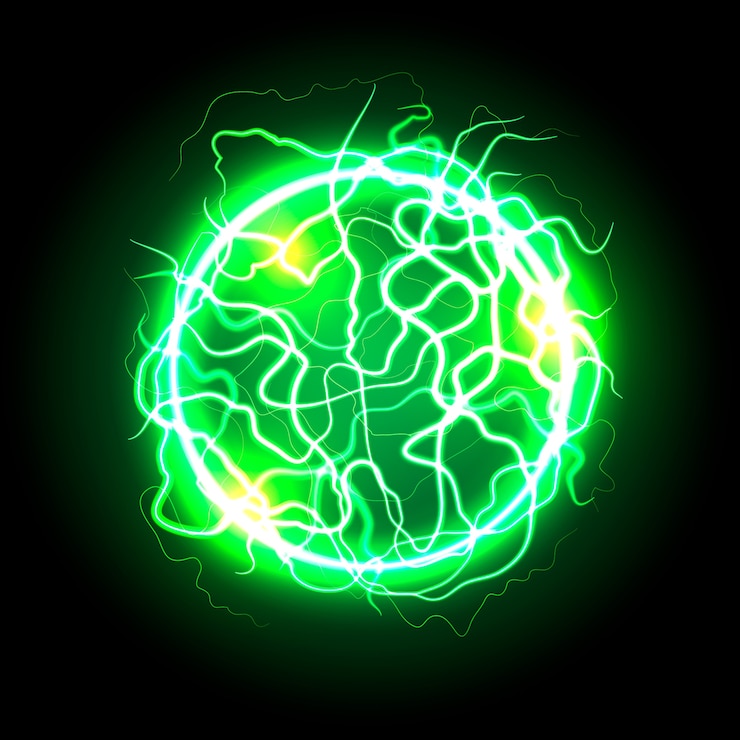 Vettore gratuito effetto luce a sfera elettrica verde
