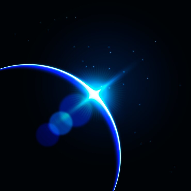 Vettore gratuito effetto luce alba blu terra