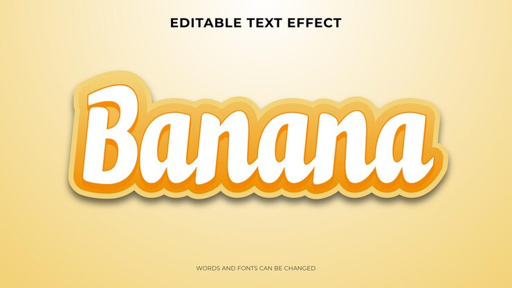 Vettore gratuito effetto testo banana modificabile