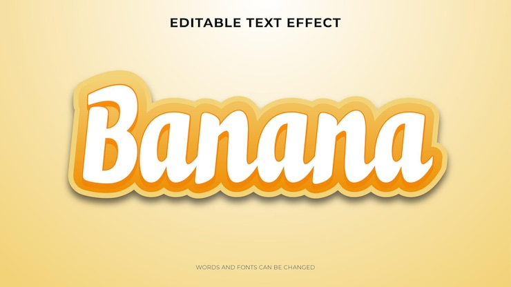 Vettore gratuito effetto testo banana modificabile