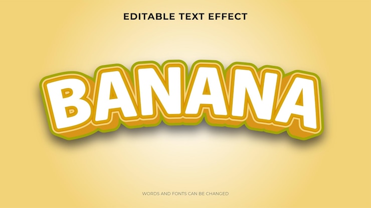 Vettore gratuito effetto testo banana modificabile