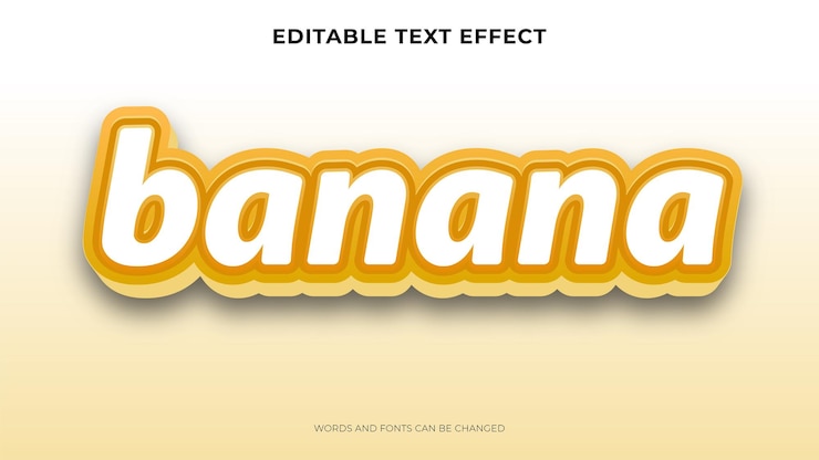 Vettore gratuito effetto testo banana modificabile