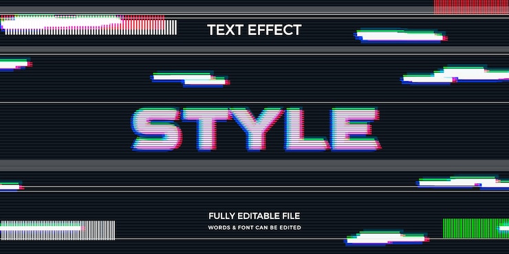 Vettore gratuito effetto testo vhs realistico