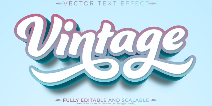 Vettore gratuito effetto testo vintage retrò modificabile stile testo anni '70 e '80