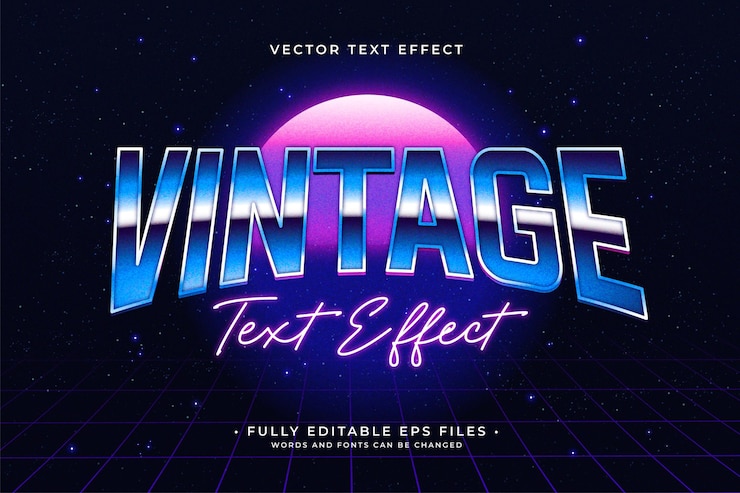 Vettore gratuito effetto testo vintage