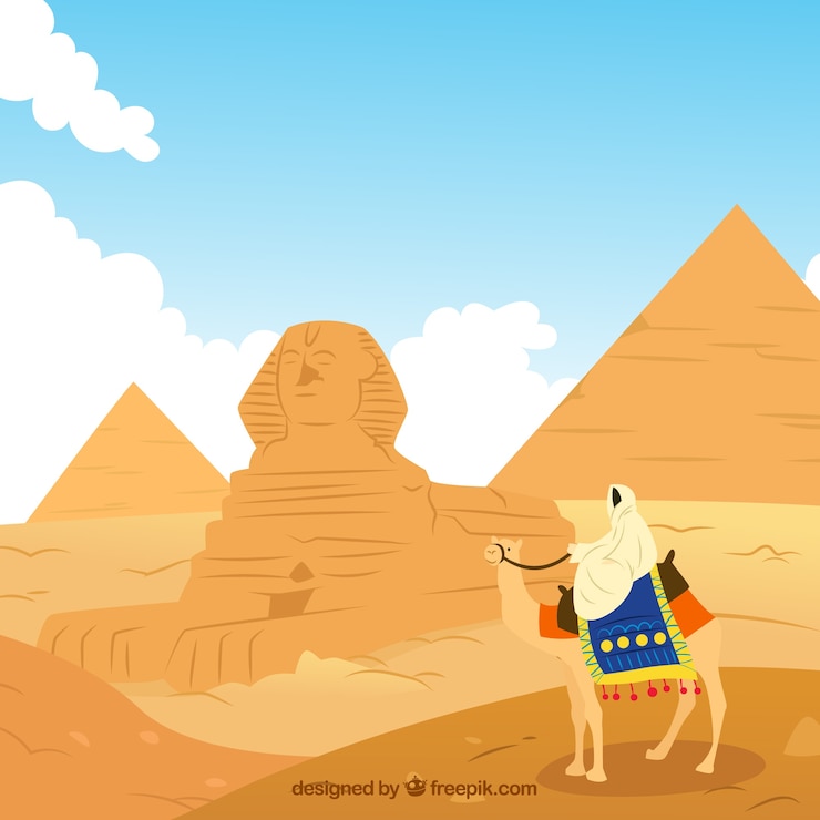 Vettore gratuito egitto illustrazione paesaggio