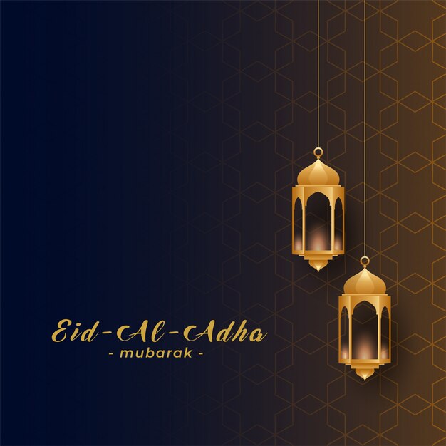 Eid al adha con lampade a sospensione dorate