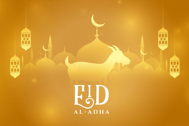 Eid al adha mubarak saluto d'oro design