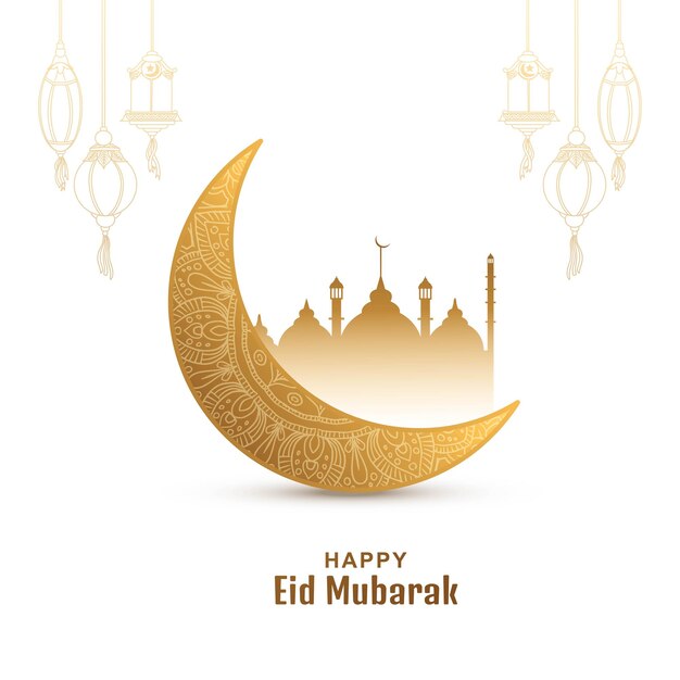 Eid mubarak bellissimo sfondo carta vacanza