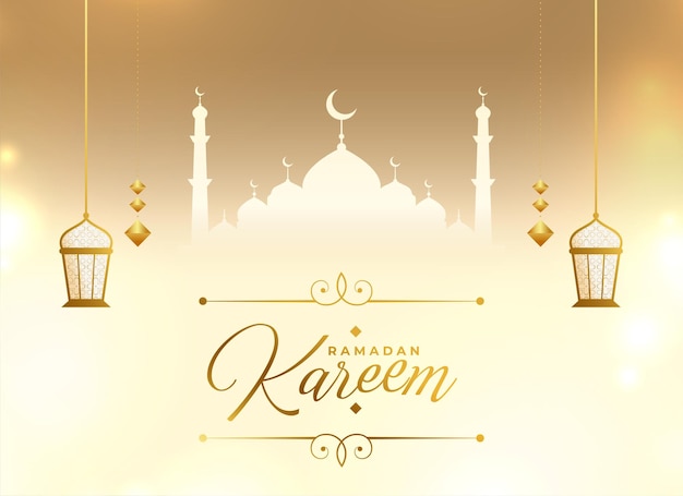 Eid mubarak ramadan kareem card design del festival