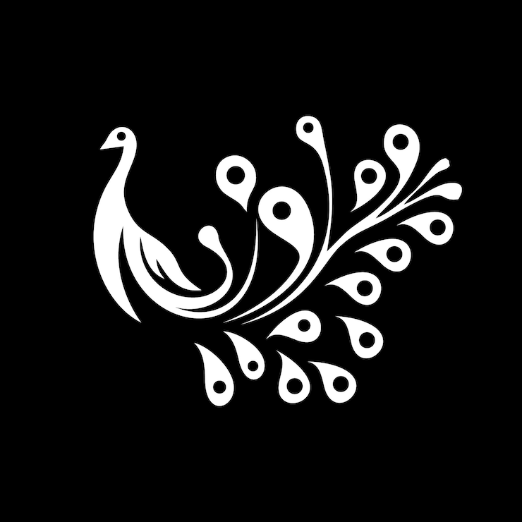 Vettore gratuito elegant peacock silhouette for decorative use